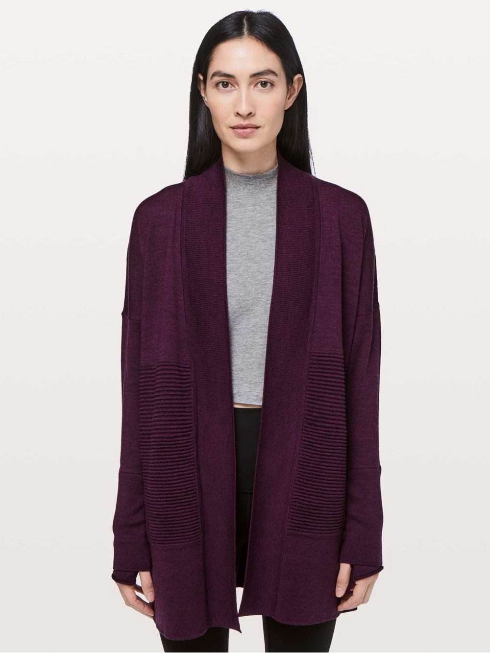 Lululemon Sit In Lotus Merino Wool Wrap II Heathered Plum
